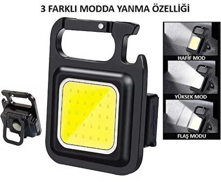 Led Lamba Mini 30 Ledli Mıknatıslı Şarjlı Askılı Anahtarlık Kamp Çadır Lambası Fener