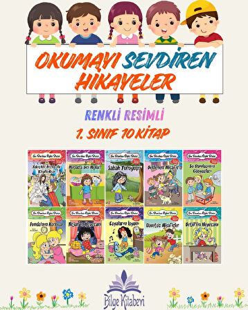 1. Sınıf Okumayı Sevdiren Renkli Resimli Hikayeler 13- 10 Kitap