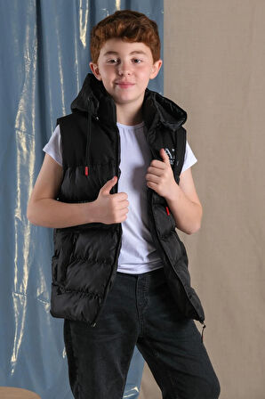 Çıkarılabilir Kapüşonlu Su Geçirmez Erkek Çocuk Şişme Yelek Iki Renk