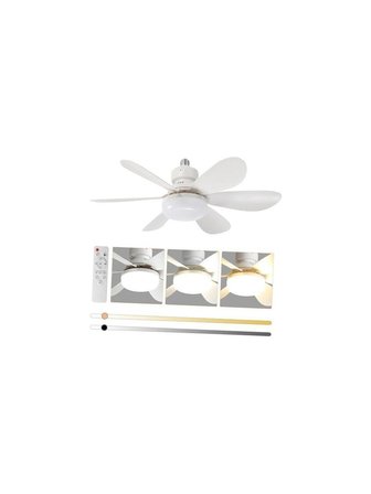 FANLI LED AMPÜL E27 Duy Uyumlu 30W Led Aydınlatmalı 5 Pervaneli Tavan Vantilatörü – Pratik ve Şık Serinletici 3 Renk ışık