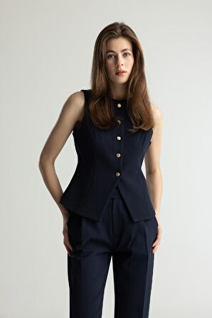 Regular Fit Bisiklet Yaka Yelek