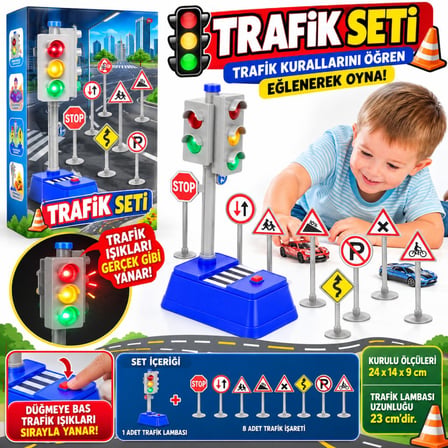 666-03Q PİLLİ IŞIKLI TRAFİK LAMBASI SETİ