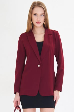 Kadın Bordo Tek Düğmeli Ceket ARM-20K001020