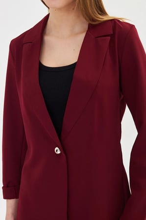 Kadın Bordo Tek Düğmeli Ceket ARM-20K001020