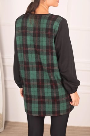 Kadın Haki Sırtı Ekose Desen Sweatshirt ARM-21K024045