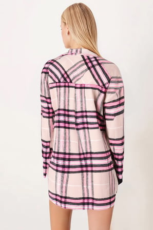 Kadın Açık Bej Erkek Yaka Yanları Yırtmaçlı Oversize Ceket ARM-26K001009