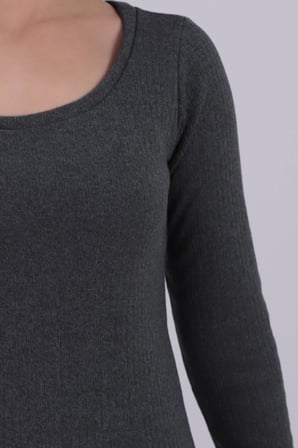 Kadın Füme U Yaka Uzun Elbise ARM-26K001048