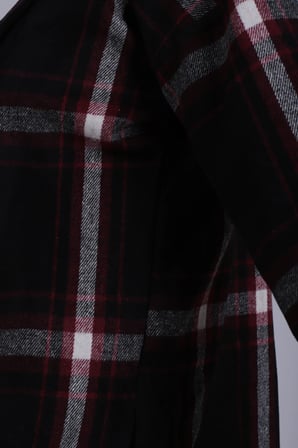 Kadın Siyah-Bordo Erkek Yaka Yanları Yırtmaçlı Oversize Ceket ARM-26K001009