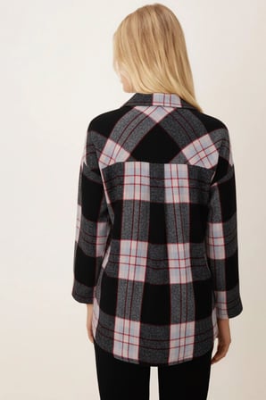 Kadın Füme Erkek Yaka Yanları Yırtmaçlı Oversize Ceket ARM-26K001009