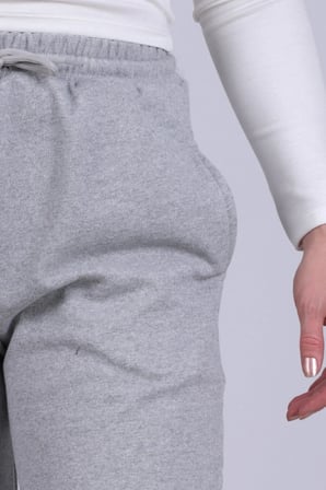 Kadın Gri Beli Ve Paçası Lastikli Cepli İçi Şardonlu Eşofman Altı ARM-26K001063