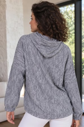 Kadın Lacivert Kapüşonlu Oversize Sweatshirt ARM-27K001009