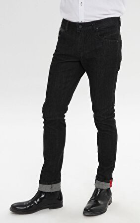 Erkek Slim Fit Düz Renk Likralı Jean Kot Pantolonu
