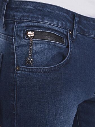 Erkek Slim Fit Düz Renk Likralı Jean Kot Pantolonu