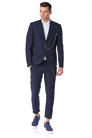 CEKMON Erkek Regular Fit Zincir Detaylı Blazer Rahat Klasik Ceket