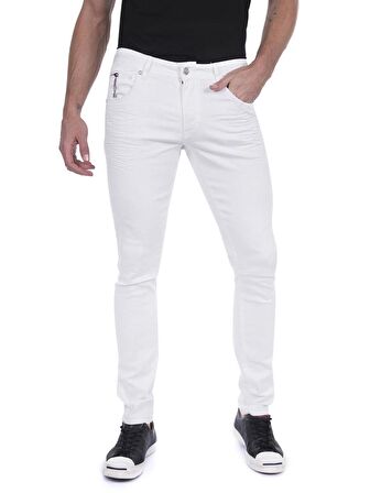 Erkek Slim Fit Düz Renk Likralı Jean Kot Pantolonu