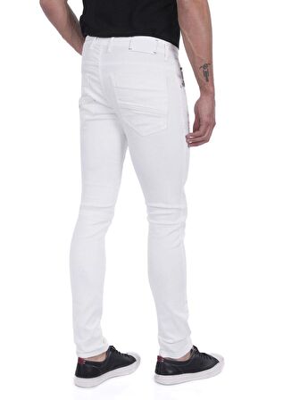 Erkek Slim Fit Düz Renk Likralı Jean Kot Pantolonu