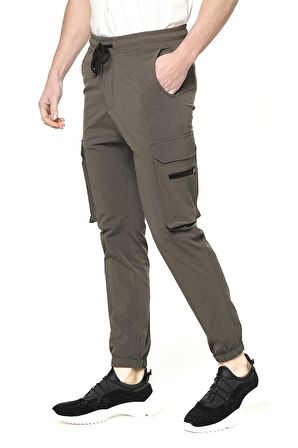 Erkek Paraşüt Kumaş Kargo Cepli Paçası Lastikli Spor Jogger Pantolon