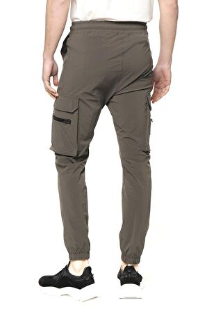 Erkek Paraşüt Kumaş Kargo Cepli Paçası Lastikli Spor Jogger Pantolon