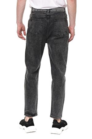 Erkek Bol Kesim Yırtık Detaylı Eskitme Efektli Jean Kot Pantolon