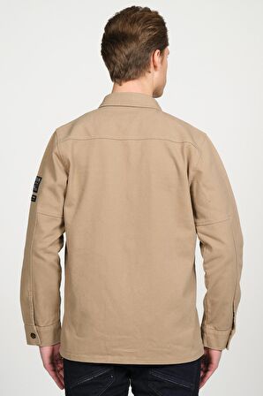 Erkek Regular Fit Çok Cepli Pamuklu Spor Kot Gömlek Ceket