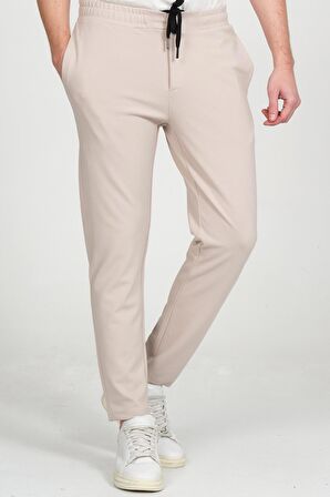 Erkek Relaxed Fit Beli Lastikli Bağcıklı Pamuklu Rahat Spor Jogger Pantolon