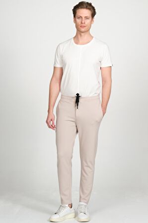 Erkek Relaxed Fit Beli Lastikli Bağcıklı Pamuklu Rahat Spor Jogger Pantolon