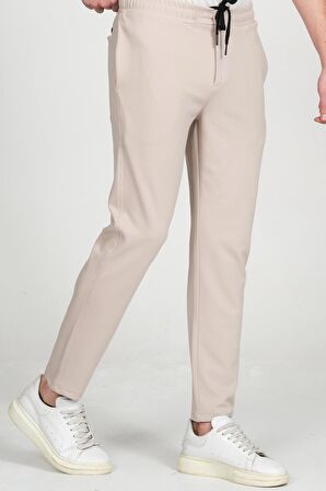 Erkek Relaxed Fit Beli Lastikli Bağcıklı Pamuklu Rahat Spor Jogger Pantolon