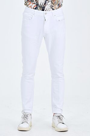 Erkek Slim Fit Düz Renk Likralı Jean Kot Pantolon