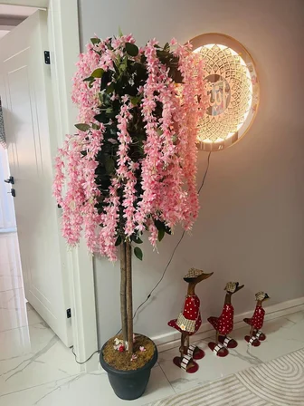Rüzgar Yapay Çiçekçilik 170 cm Pembe Akasya & Wisteria Ağacı