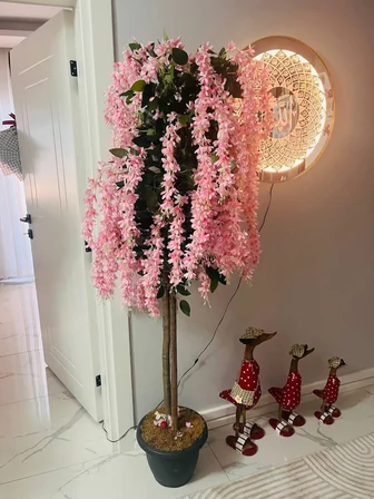 Rüzgar Yapay Çiçekçilik 170 cm Pembe Akasya & Wisteria Ağacı
