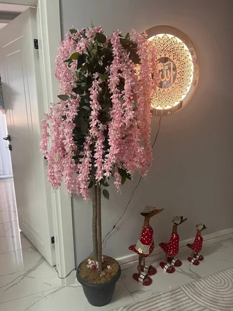 Rüzgar Yapay Çiçekçilik 170 cm Pembe Akasya & Wisteria Ağacı