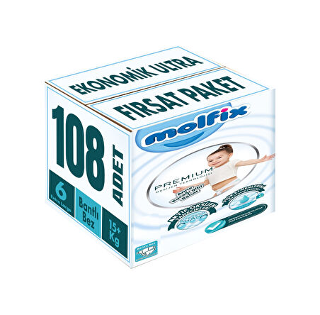 Molfix Premium Bebek Bezi Beden:6 15+kg Extra Large 108 Adet