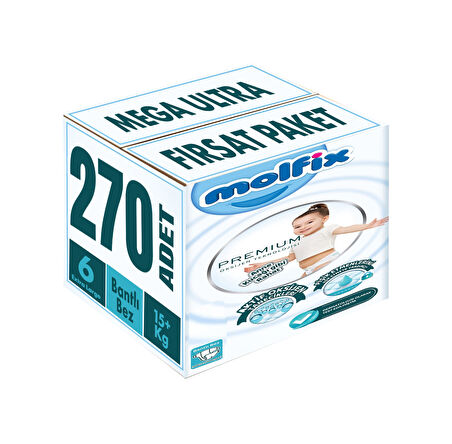 Molfix Premium Bebek Bezi Beden:6 15+kg Extra Large 270 Adet