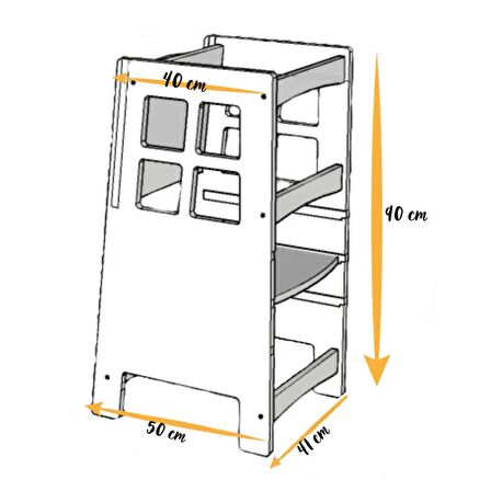 Alfa Country Montessori Çocuk Aktivite Öğrenme Kulesi Natural