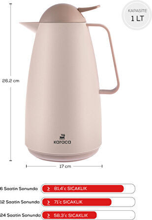 Karaca Stella Sızdırmaz Termos 1 Litre Bej