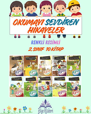 2.Sınıf Okumayı Sevdiren Renkli Resimli Hikayeler 13 - 10 Kitap