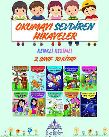 2.Sınıf Okumayı Sevdiren Renkli Resimli Hikayeler 2 - 10 Kitap