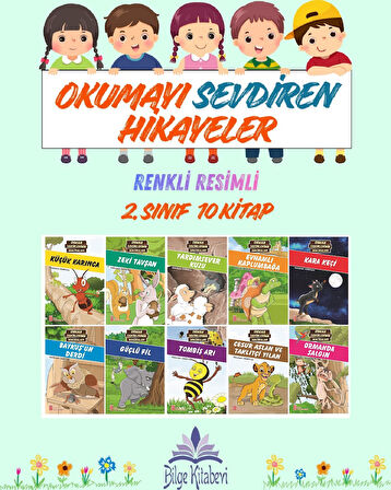 2.Sınıf Okumayı Sevdiren Renkli Resimli Hikayeler 2 - 10 Kitap
