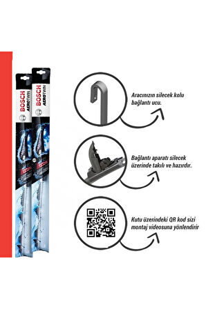 Honda Cr-v 2018-2024 Bosch Aerotwin Rear Ön Ve Arka Silecek Takımı