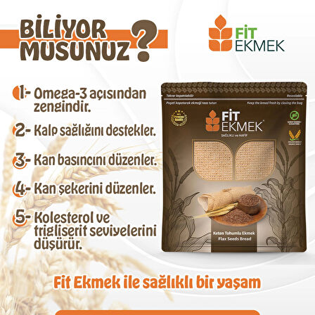 fit 3'lü paket Keten Tohumlu Lavaş Ekmeği 300gr