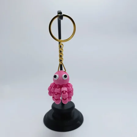 Ahtapot Pembe - Eklemli Anahtarlık