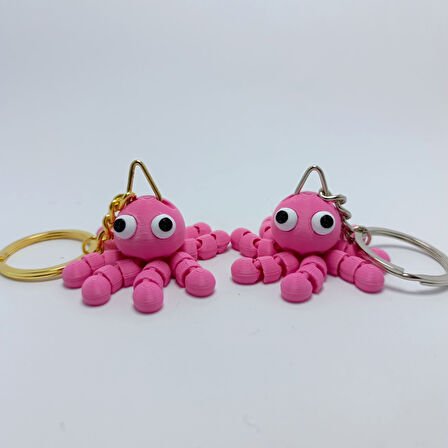 Ahtapot Pembe - Eklemli Anahtarlık