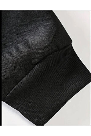 Erkek Siyah  Oversize Cellorheart Baskılı Sweatshirt