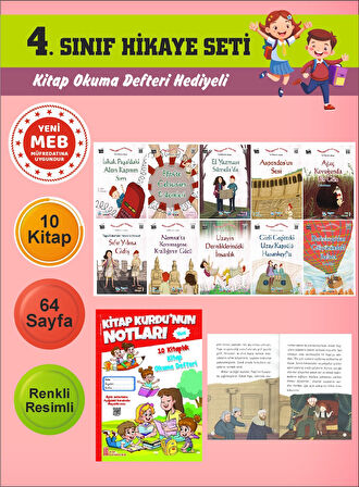 4.Sınıflar İçin Okumayı Sevdiren 10 lu Hikaye Seti 2 (Kitap Okuma Defteri Hediyeli)