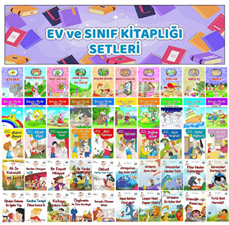 1.Sınıf Ev ve Sınıf Kitaplığı İçin Büyük Boy Eğlenceli 50 li Hikaye Seti (16 Yaprak)