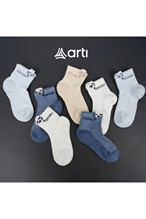 4 Adet Erkek Çocuk Football Topu Desenli Soket çorap