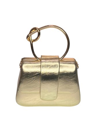GOLD  GOLD KULP DETAYLI ŞIK KADIN EL ÇANTASI 