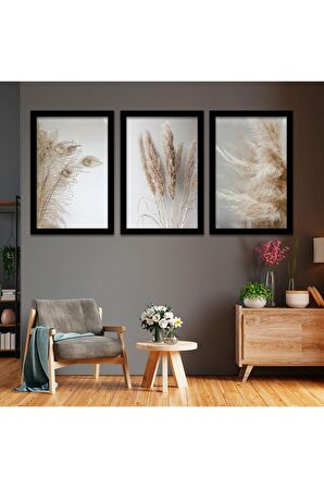 5 Parça Mdf Amazon Taşları Doğa Tablo ve Mdf Saat Kombin