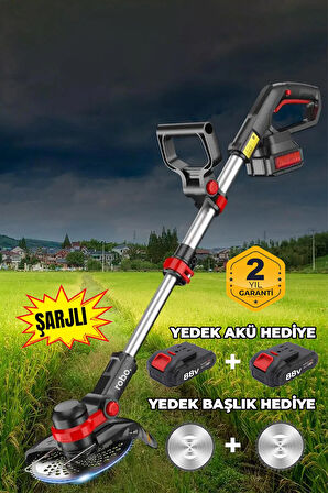 Şarjlı  Çim Biçme Makinesi Tırpan 88v