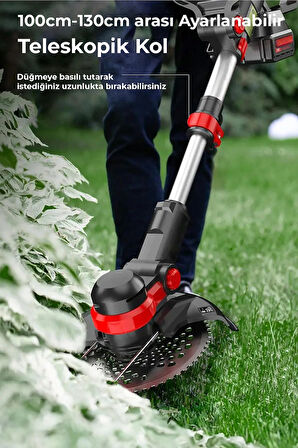 Şarjlı  Çim Biçme Makinesi Tırpan 88v